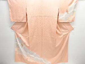 絞り道長取りに御所車・花模様刺繍訪問着